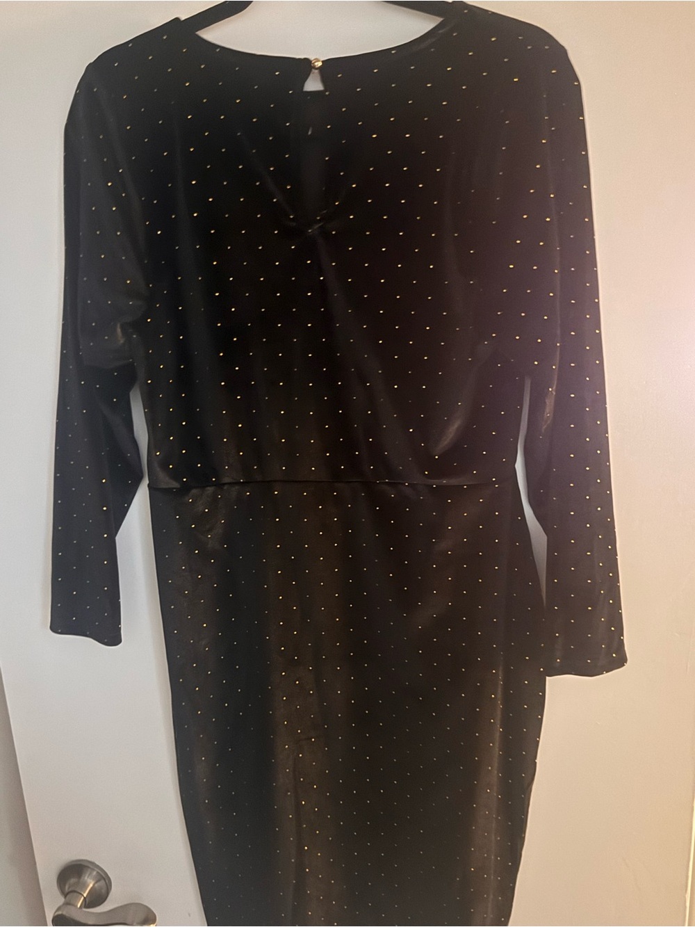 NWT Torrid Black Long Sleeve Dress with Gold Dots